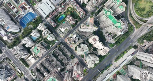 Top view of residential district in Shenzhen city photo