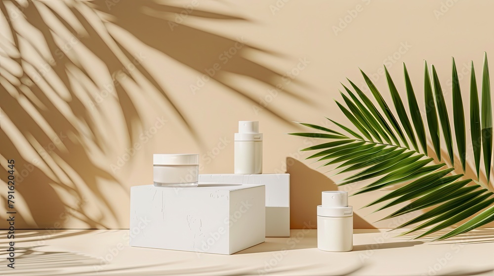 Skincare display. Generative AI Skincare display. Generative AI