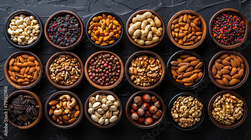 wooden bowls with different types of nuts