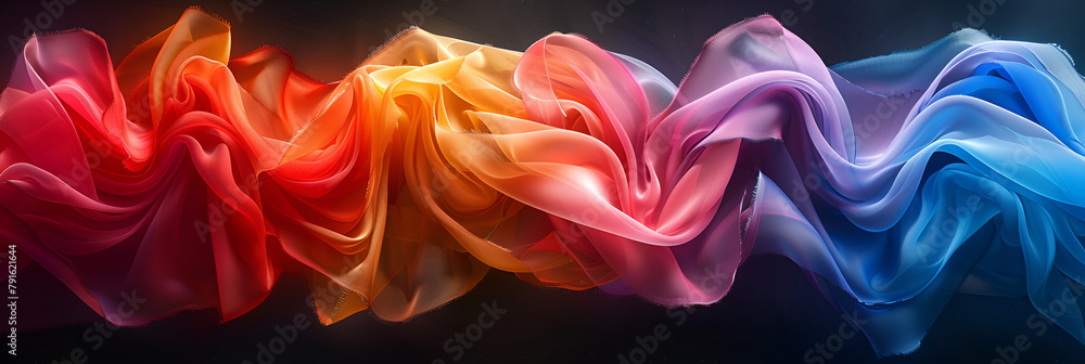 Colored Chromatic Ribbons Background,
Transparent rainbow background
