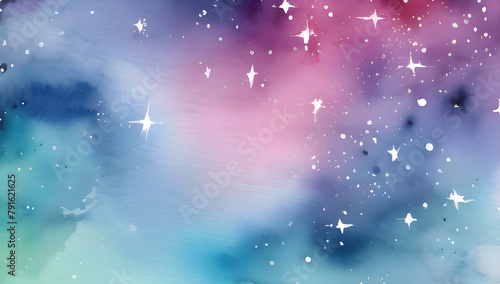 light watercolour blue and pink background with lights