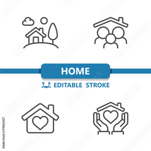 Home Icons. House, Family, Dream Home, Hands, Real Estate Icon