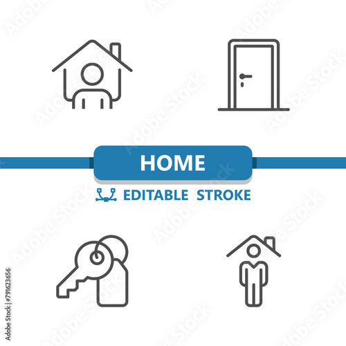 Home Icons. House, Realtor, Door, Key, Real Estate Icon