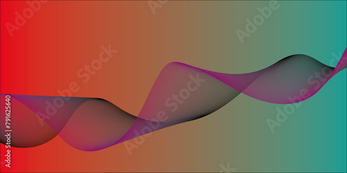 Abstract line  sound frequency modern tech on gradient background.