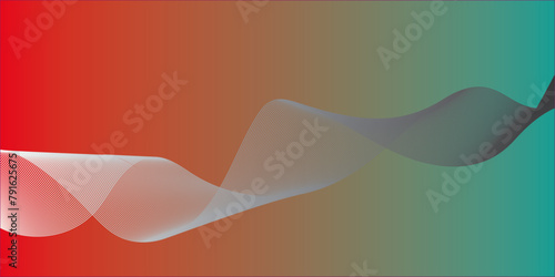Abstract line  sound frequency modern tech on gradient background.
