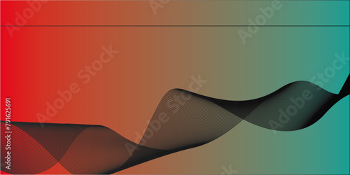 Abstract line  sound frequency modern tech on gradient background.