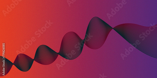 Abstract line  sound frequency modern tech on gradient background.