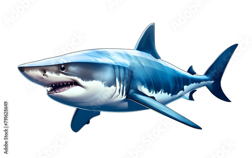 A shark on a white background. © Andrii