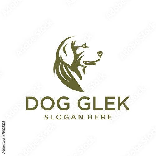 Dog head, animal logo vector illustration