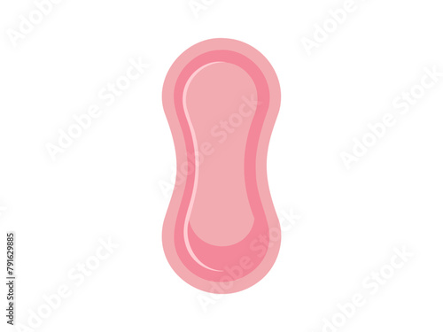 Pink Daily liner. Panty liner vector illustration. Daily feminine hygiene pad. Soft sanitary liner isolated on white backdrop Concept of daily feminine care, light protection, and intimate hygiene