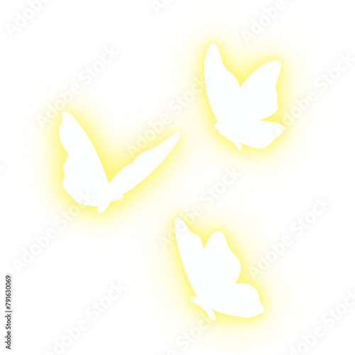 Neon LED Light,Butterfly glow light, miracle magic effect, A flock of butterflies, firefly