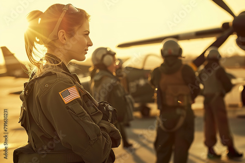 In the solemnity of a pre-flight briefing - pilots and aircrew unite in focus - their teamwork and precision the backbone of flight operations photo