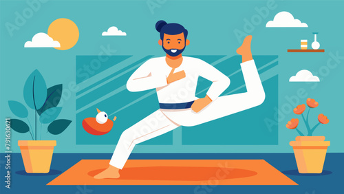 A martial artist attends a yoga class eagerly absorbing and incorporating the newfound flexibility into their martial arts practice.