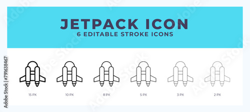 Jetpack vector icon. With different stroke vector illustration.
