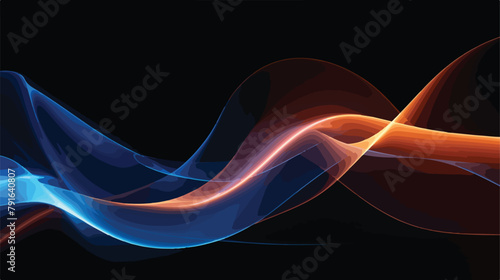 Luminous energy wavy lines abstract light effect ve