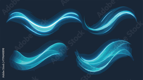 Luminous neon azure shape wave abstract light effec photo
