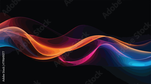 Luminous neon shape wave abstract light effect illu