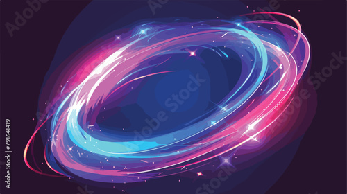 Luminous vibrant neon circle ring abstract glowing photo