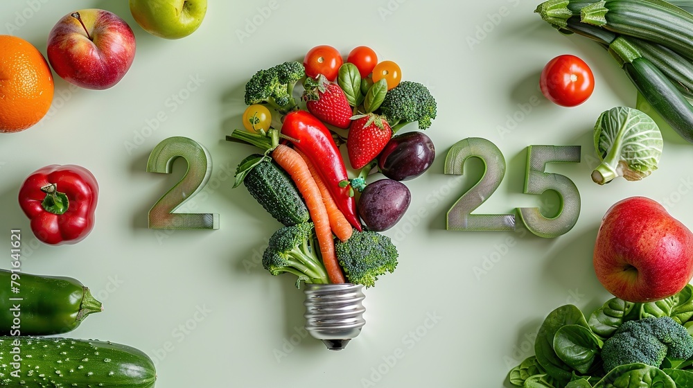 2023 And 2025 Made Out Of Fruits And Vegetables Stock Illustration 1000 F 791641621 XMvRuW17RbRjVcidCqmKTVVmDNOw8eNJ