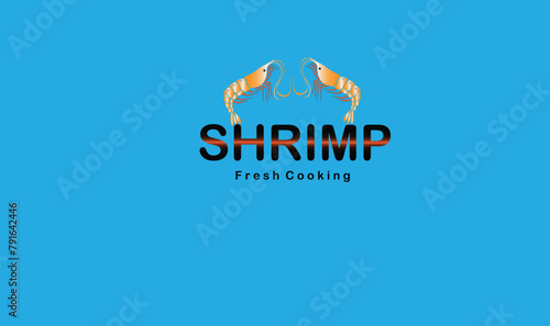 Two shrimps abstract business logo design