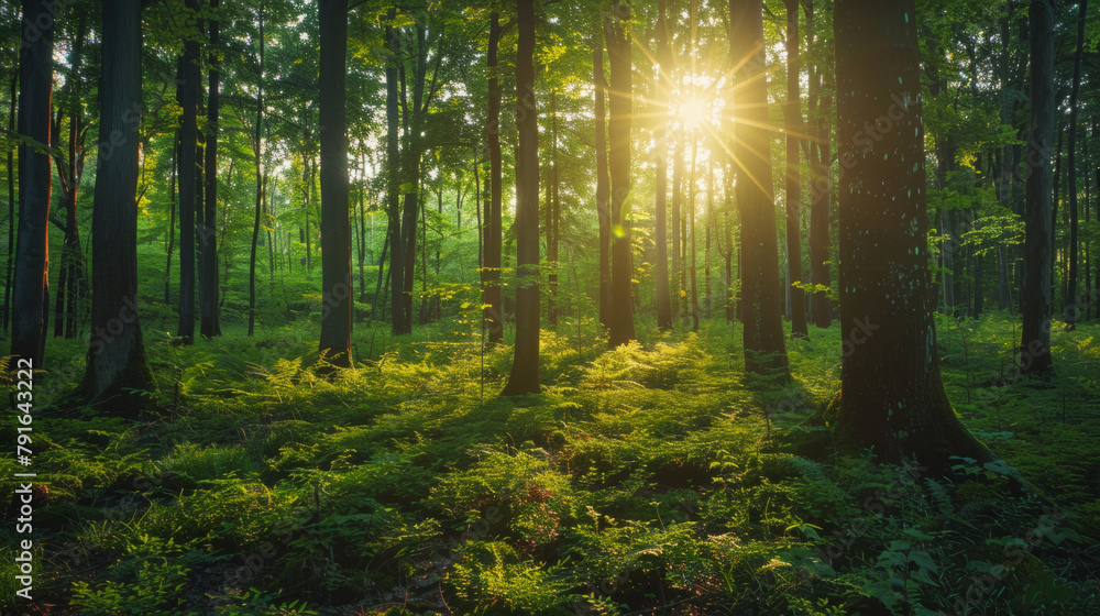 Obraz premium Utilizing the pristine forest backdrop to enhance eco-friendly branding and product appeal.