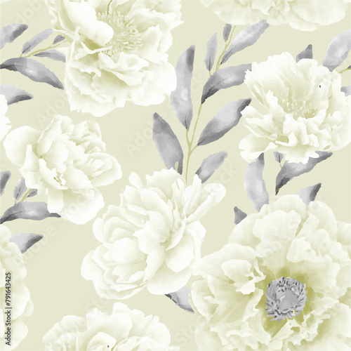 Big flowers pattern, upscale floral pattern. graphical textures floral, trendy colors pattern , flowers background with leaves. vector illustration,tropical,monochrome