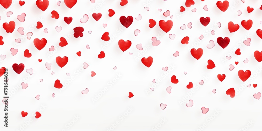 white hearts pattern scattered across the surface, creating an adorable and festive background for Valentine's Day