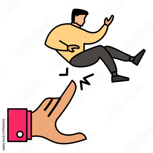 Kicking out the Worker due Policy Violations concept, Terminating an employee vector icon design,  out of work  symbol,  Layoff sign, Unwaged stock illustration