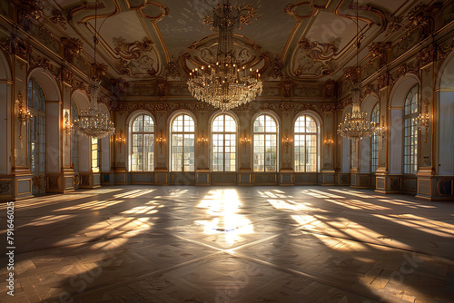 The grand ballroom stands silent - awaiting the return of music and dance - its opulent space a testament to history's grand celebrations © Davivd