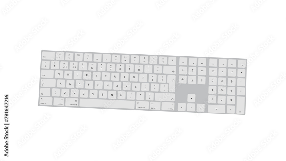 computer keyboard 3d on a white background computer keyboard 3d on a white background