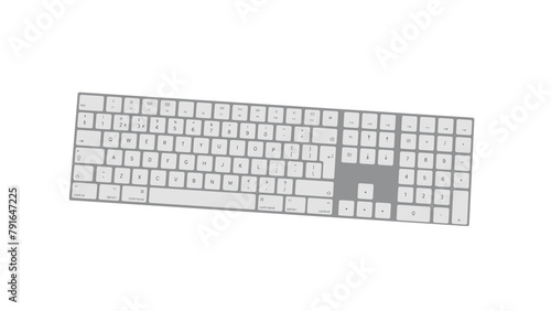 computer keyboard 3d on a white background