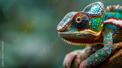 Colorful chameleon lizard reptile wildlife exaotic nature © RANA