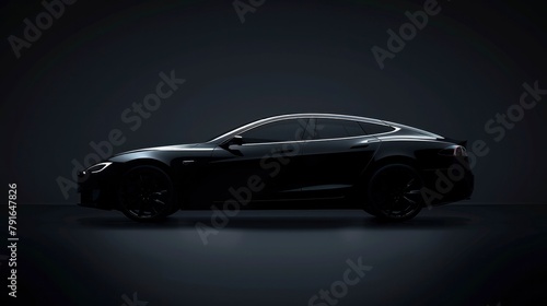 Black car silhouette on black background © MKhalid