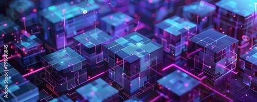 A large-scale quantum blockchain operation showcasing efficiency and scalability