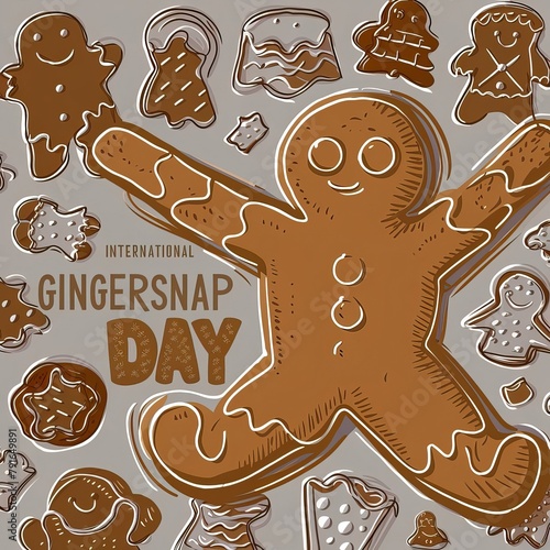 Gingersnap Day, National Gingersnap Day, happy National Gingersnap Day, National Gingersnap Day poster, Social media poster, post, poster, happy, vector. illustration. Gingersnap Day poster, on July 1 photo