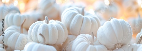 White pumpkins in the midst of a fall harvest celebration photo