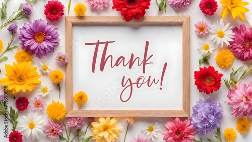 thank you card, Happy Mother`s Day, Women`s Day, birthday, invitation with pastel paper flowers. Space for text, ai generative, flowers and templates flat lay, Postcard with a stand blank sheet