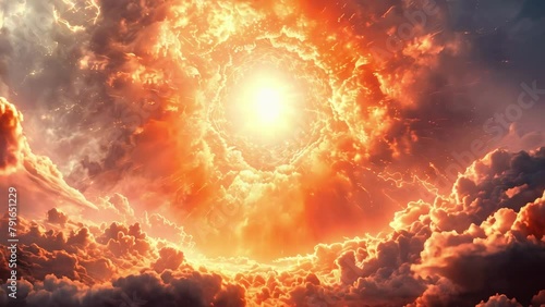 Apocalyptic Fury: Shockwave & Storm. Concept Post-apocalyptic, Destruction, Natural Disaster, End of the World
