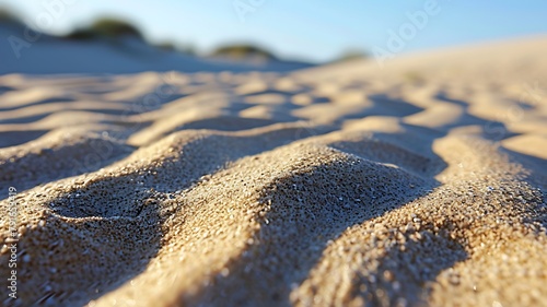 Macro Shot Detailing the Rough and Grainy Characteristics of Beach Sand, Showing a Mosaic of Tiny, Interlocking Crystals.




 photo
