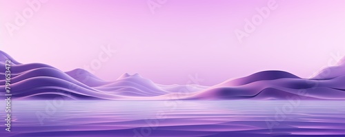 3d render  cartoon illustration of purple hills with water in the background  simple minimalistic style  low detail copy space for photo text or product
