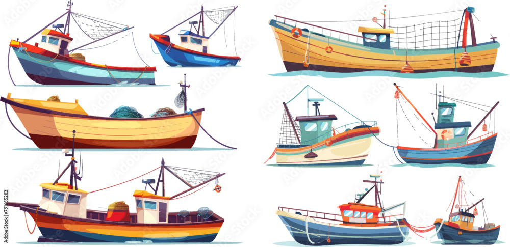 Boats with fishing nets