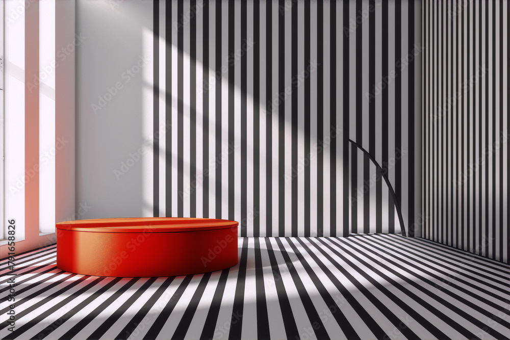 Abstract Red Podium Black White Stripes Minimalist Modern Design
Abstract Red Podium Black White Stripes Minimalist Modern Design
