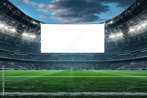 Empty electronic scoreboard at a football stadium © Daniil