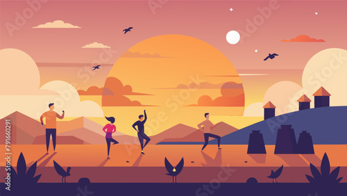 An early morning training session with the sun rising over the horizon and birds chirping in the background.