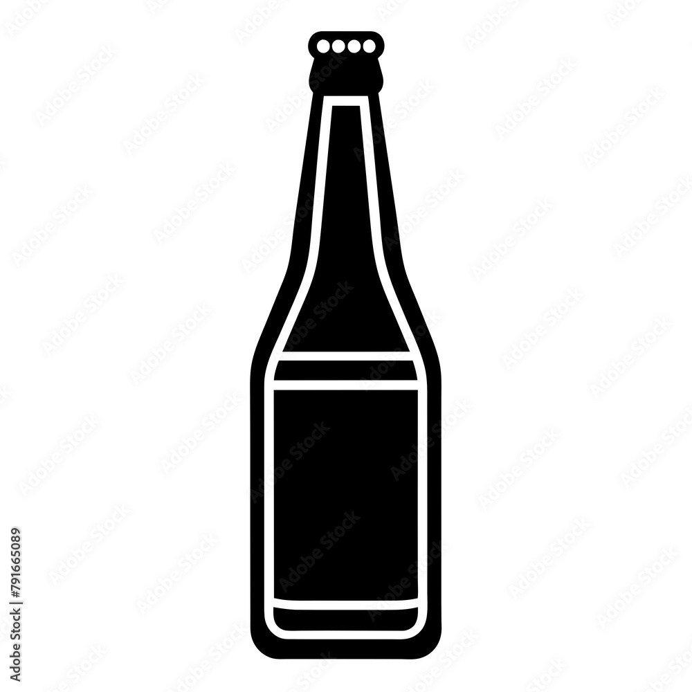Beer bottle icon silhouette vector illustration Beer bottle icon silhouette vector illustration