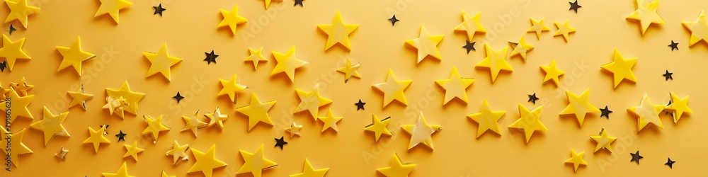 Fototapeta premium A wall with yellow stars on it.