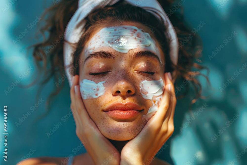 Expressive showcase of a daily beauty routine for glowing skin. Expressive showcase of a daily beauty routine for glowing skin.