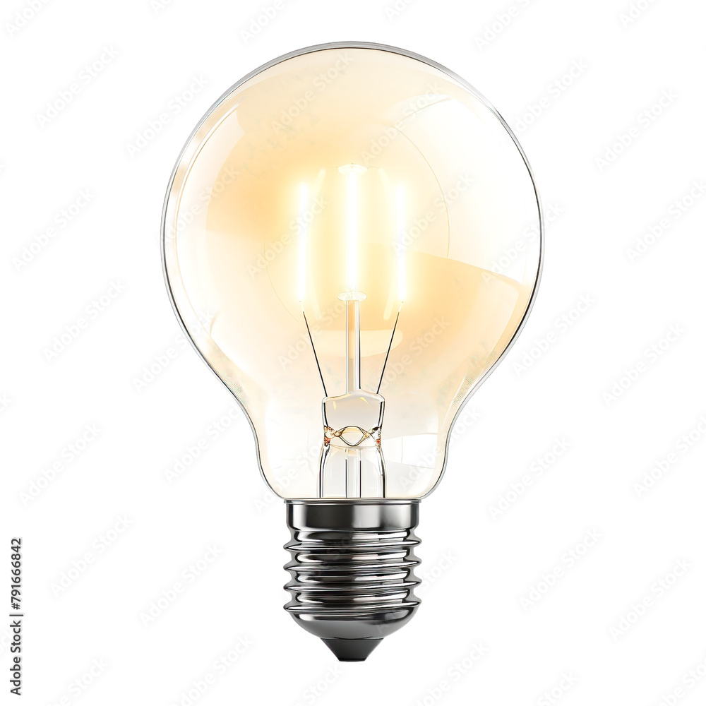 Luminous light bulb, Lit tungsten light bulb highlighted on a transparent background. Luminous light bulb, Lit tungsten light bulb highlighted on a transparent background.