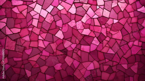 Top View of an abstract hot pink Glass Mosaic Texture. Artistic Background
