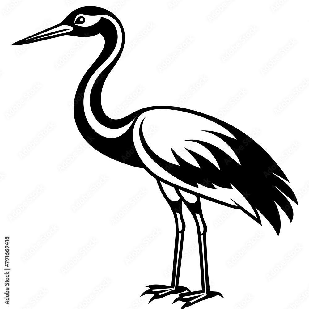 Fototapeta premium heron silhouette isolated on white